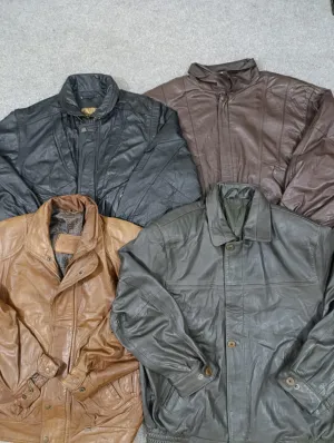 #169 Men Leather Bomber Jackets -15