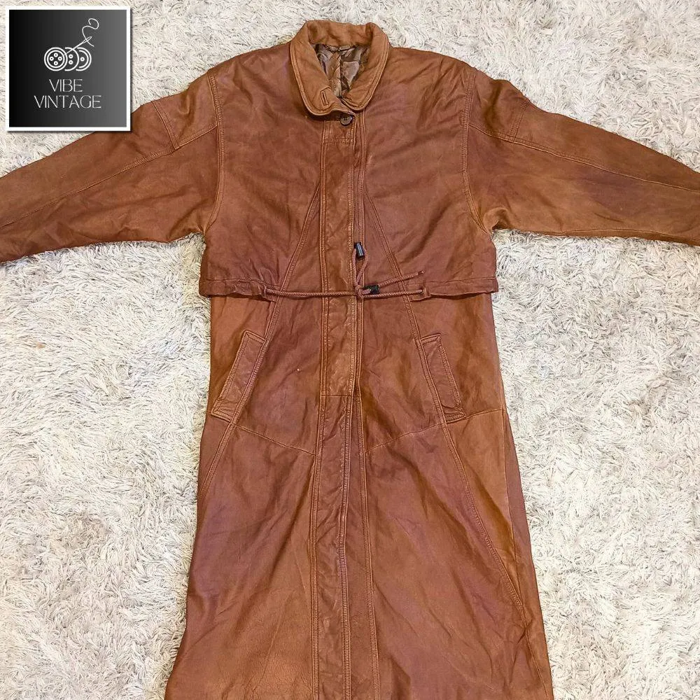 90s Vintage Bella Hadid Style Leather Trench Coats - 11 PCS