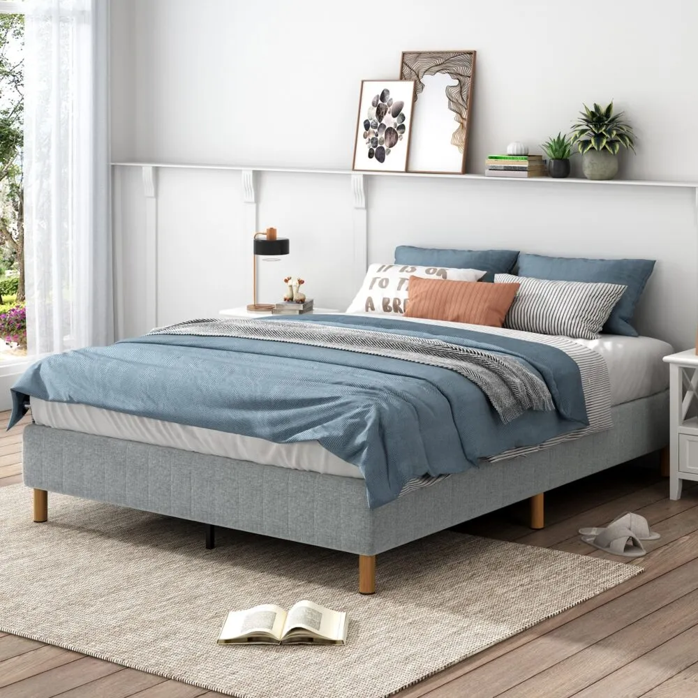 Alex Single Metal Bed Base Light Grey
