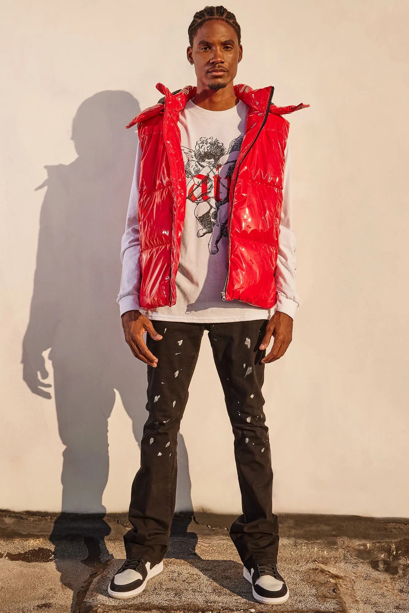 Almost There Hooded Puffer Vest - Red
