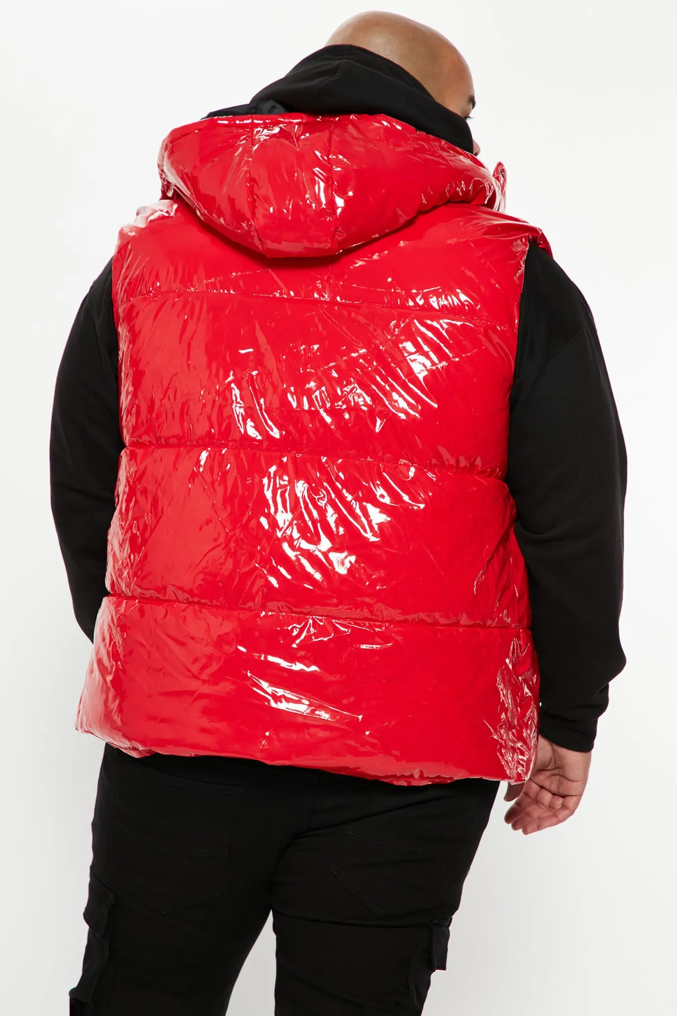 Almost There Hooded Puffer Vest - Red