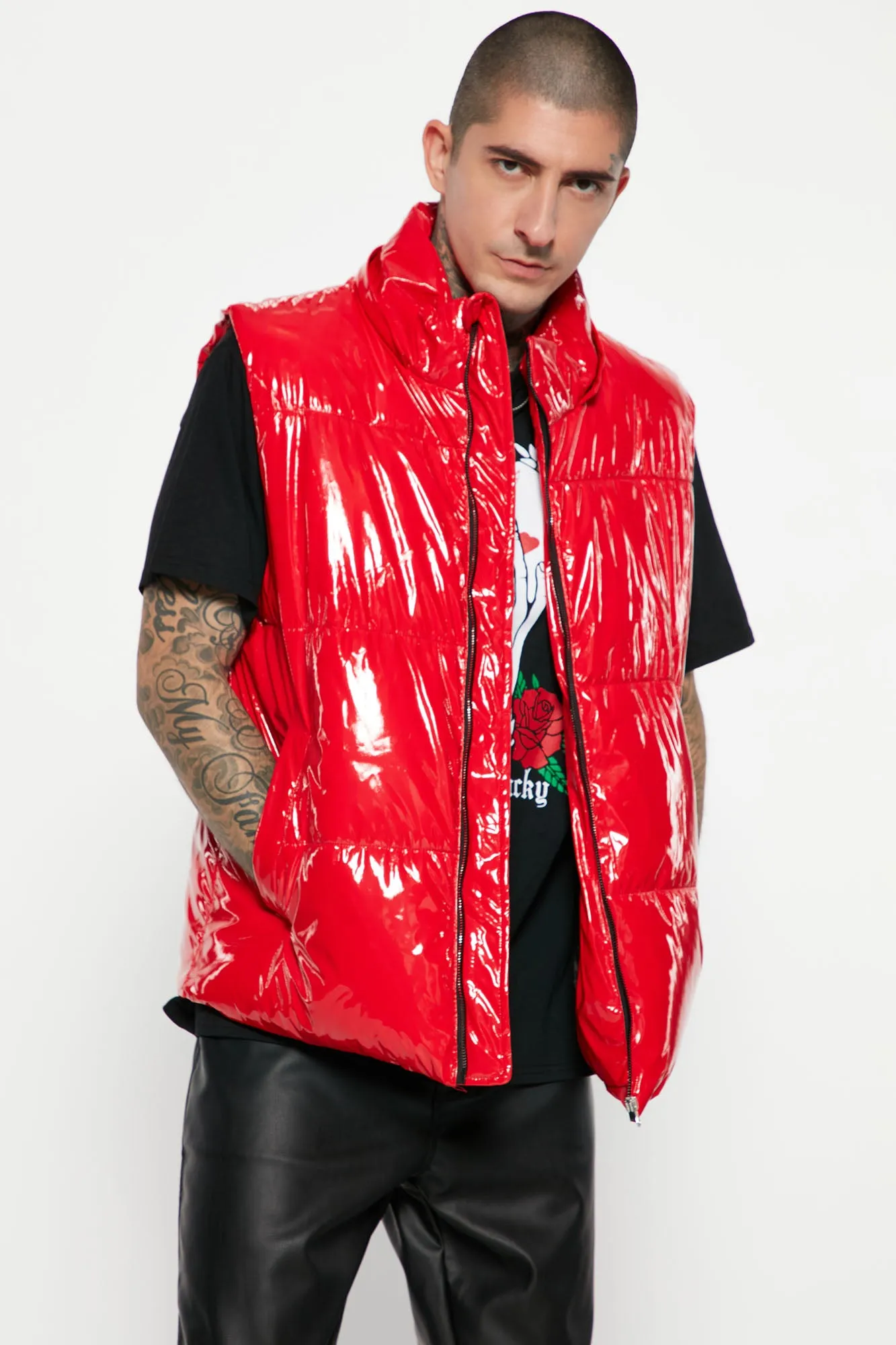 Almost There Hooded Puffer Vest - Red