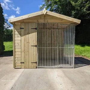Benchmark Dog Kennel with Apex Roof - Single 8 x 4ft, Premium Wood Range