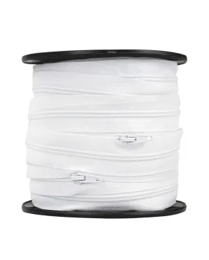 Birch Zipper Chain & Slider - White - Size 7 (Sold per 1 metre)