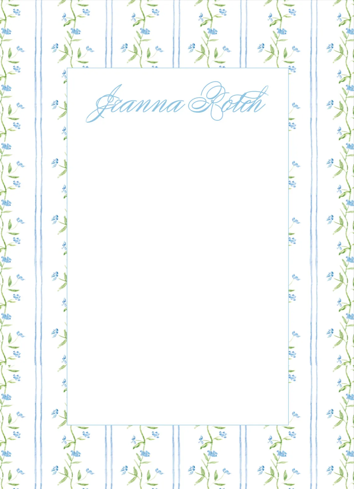 Blue Tiny Floral Notepad