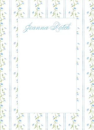 Blue Tiny Floral Notepad