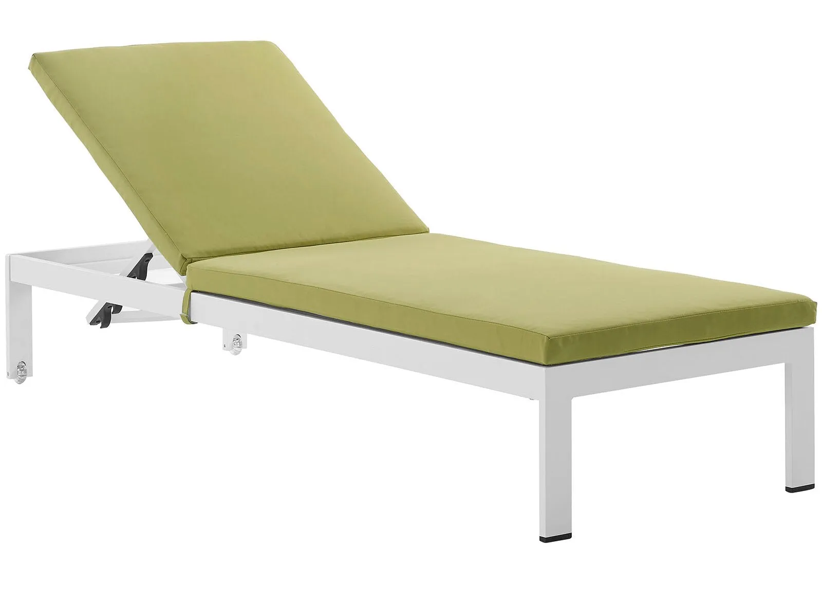 Bright Outdoor Swimming Poolside Lounger With  1 Side Table (White)