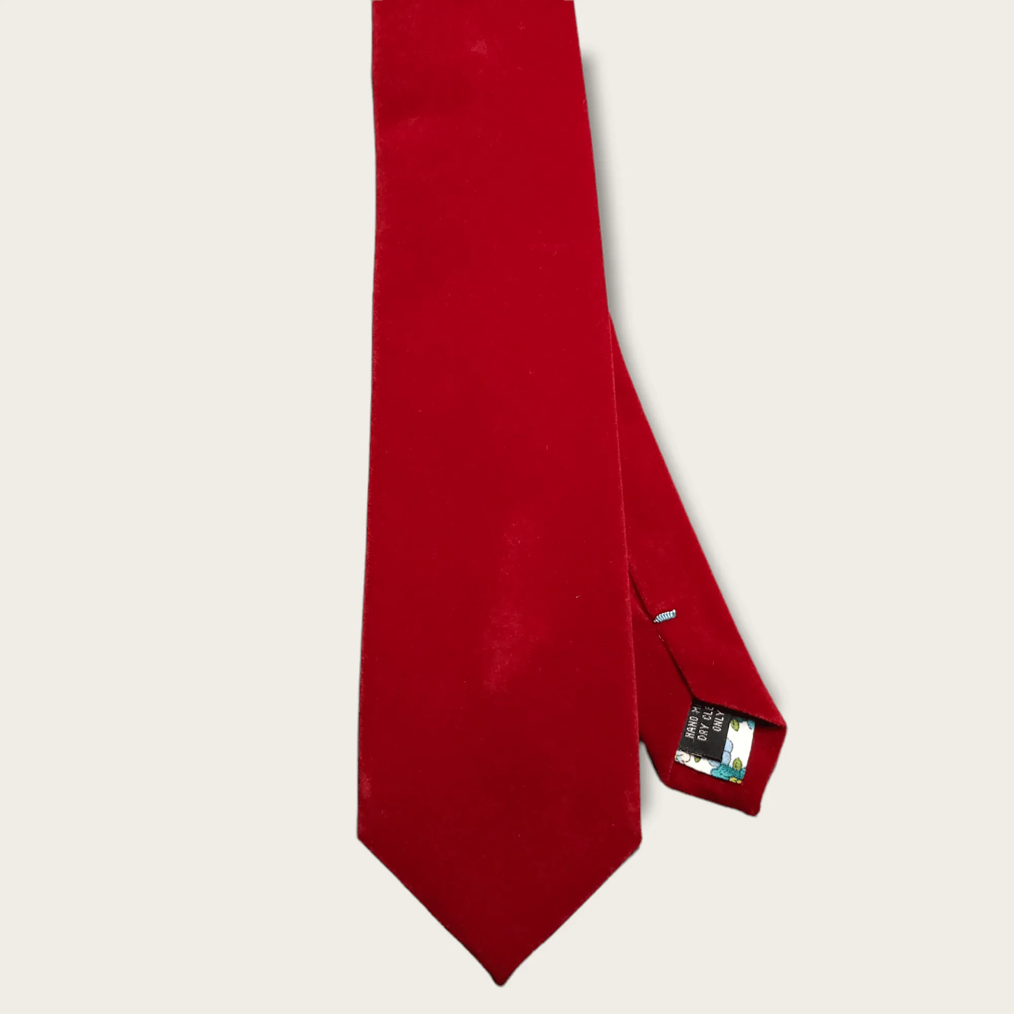 Burgundy Velvet Floral Tie