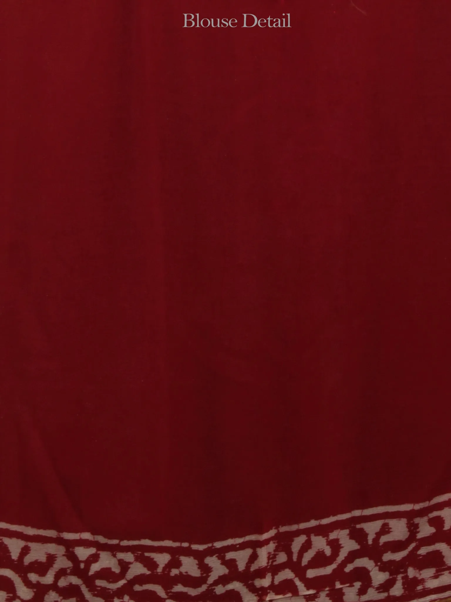 Cherry Red Ivory Hand Block Printed Chiffon Saree - S031702084