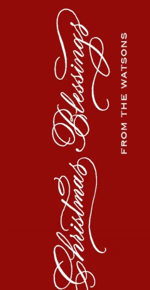 Christmas Blessings White on Garnet Gift Tag