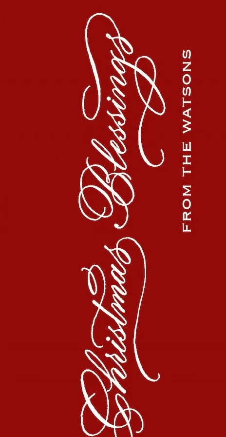 Christmas Blessings White on Garnet Gift Tag