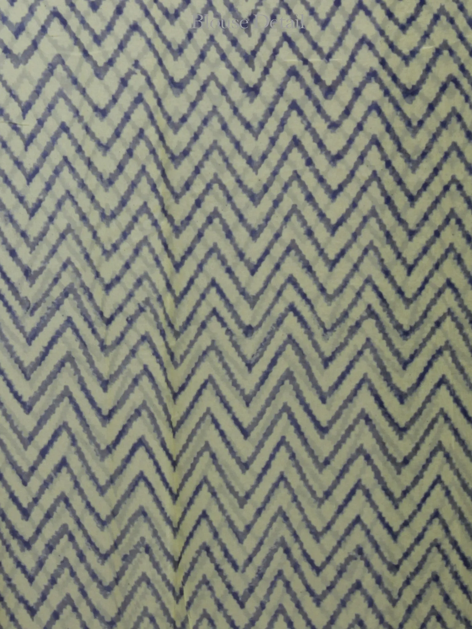 Cream Mustard Blue Hand Block Printed Chiffon Saree - S031702112