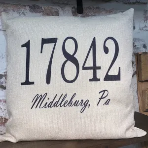 Custom Zip Code Pillow