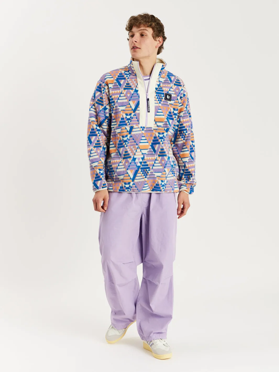Dara Retro Pattern 1/2 Zip Fleece