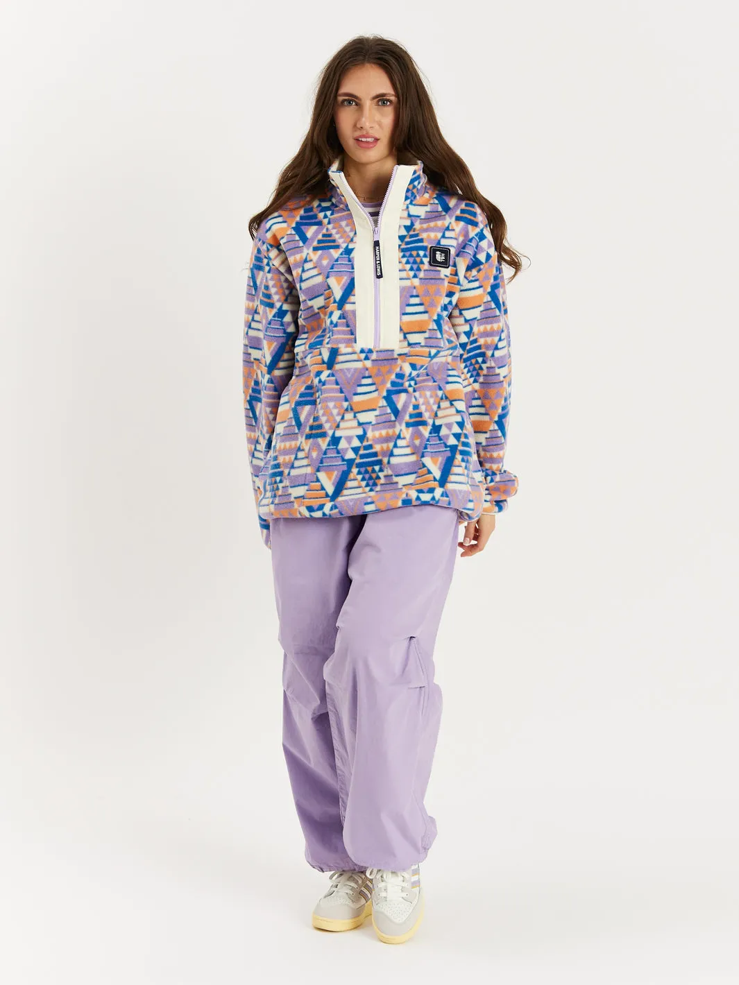Dara Retro Pattern 1/2 Zip Fleece