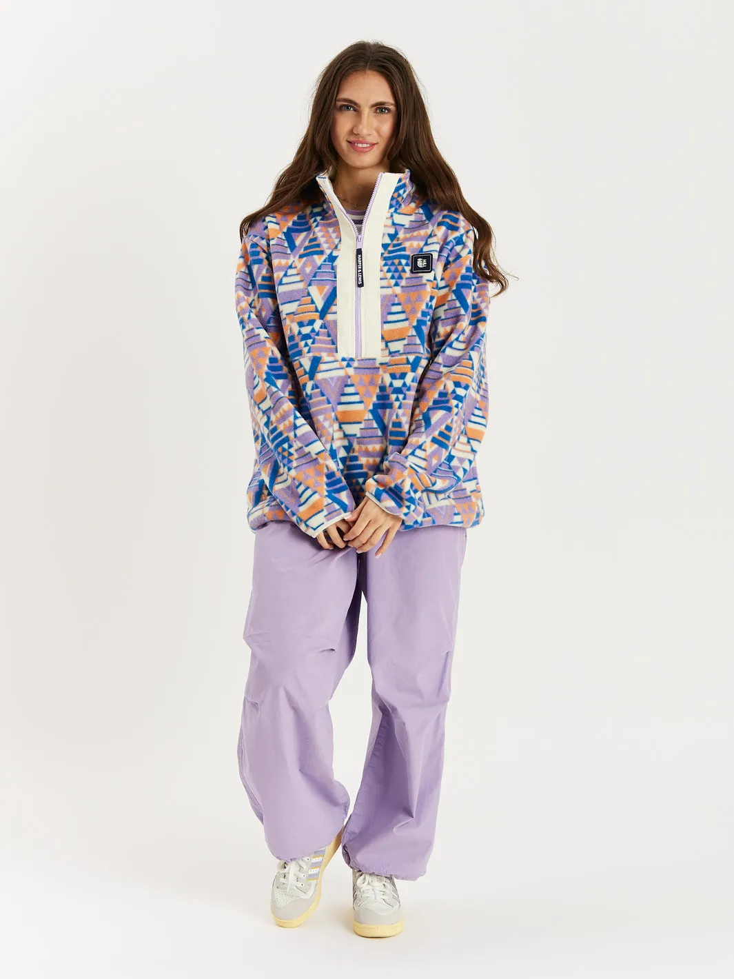 Dara Retro Pattern 1/2 Zip Fleece