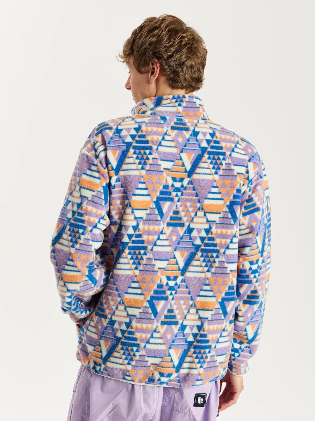 Dara Retro Pattern 1/2 Zip Fleece