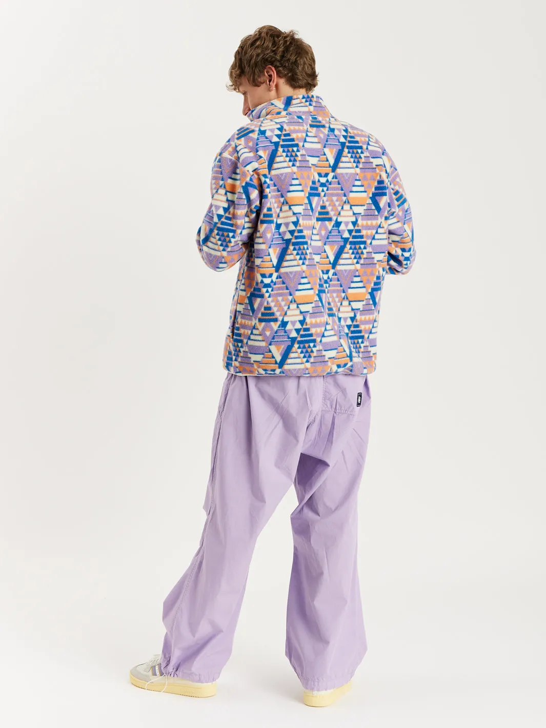 Dara Retro Pattern 1/2 Zip Fleece