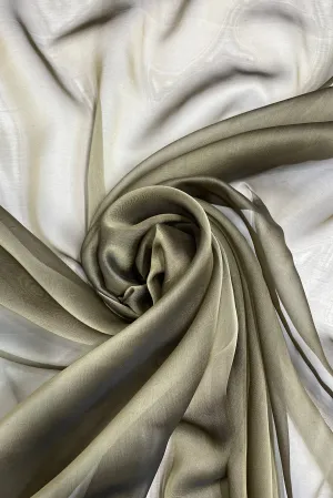 Dark Gold Iridescent Silk Chiffon
