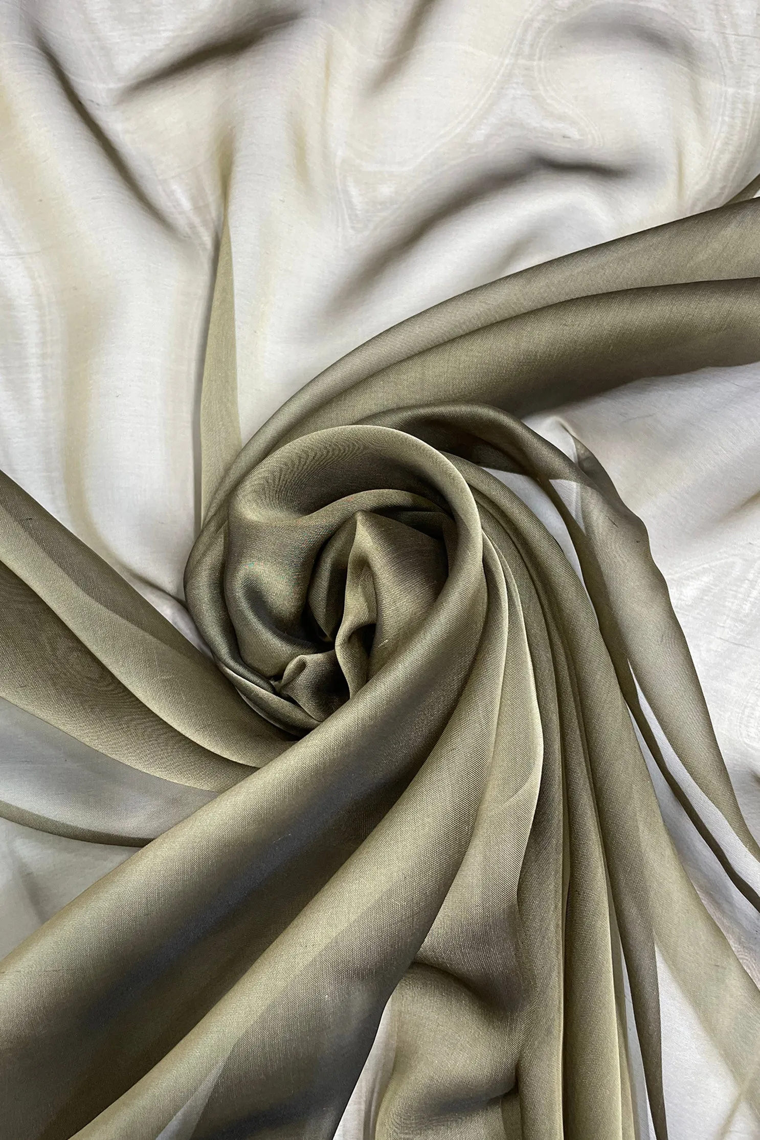 Dark Gold Iridescent Silk Chiffon