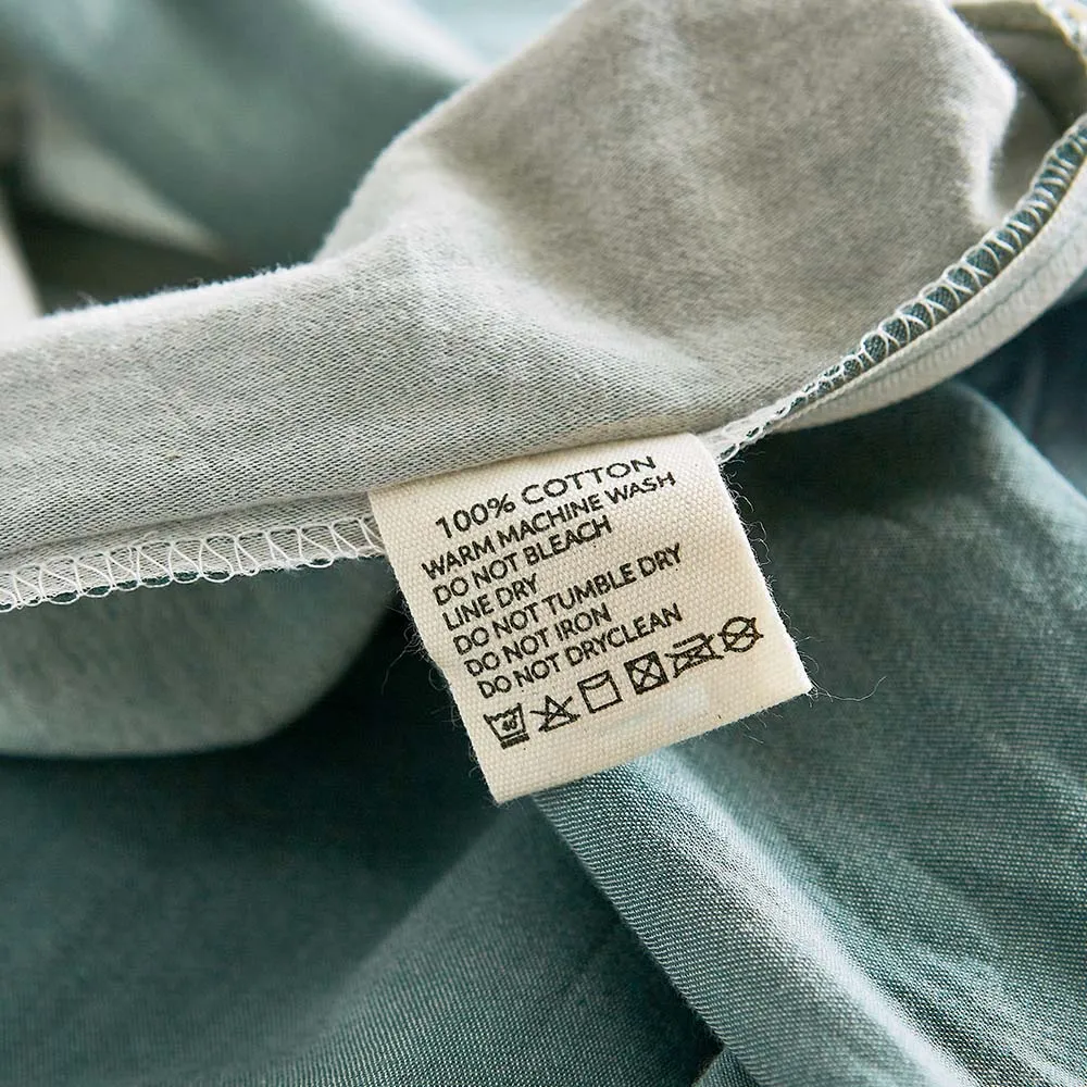 Deluxe Washed Cotton Quilt Set Green Blue Double