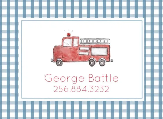 Firetruck Calling Cards
