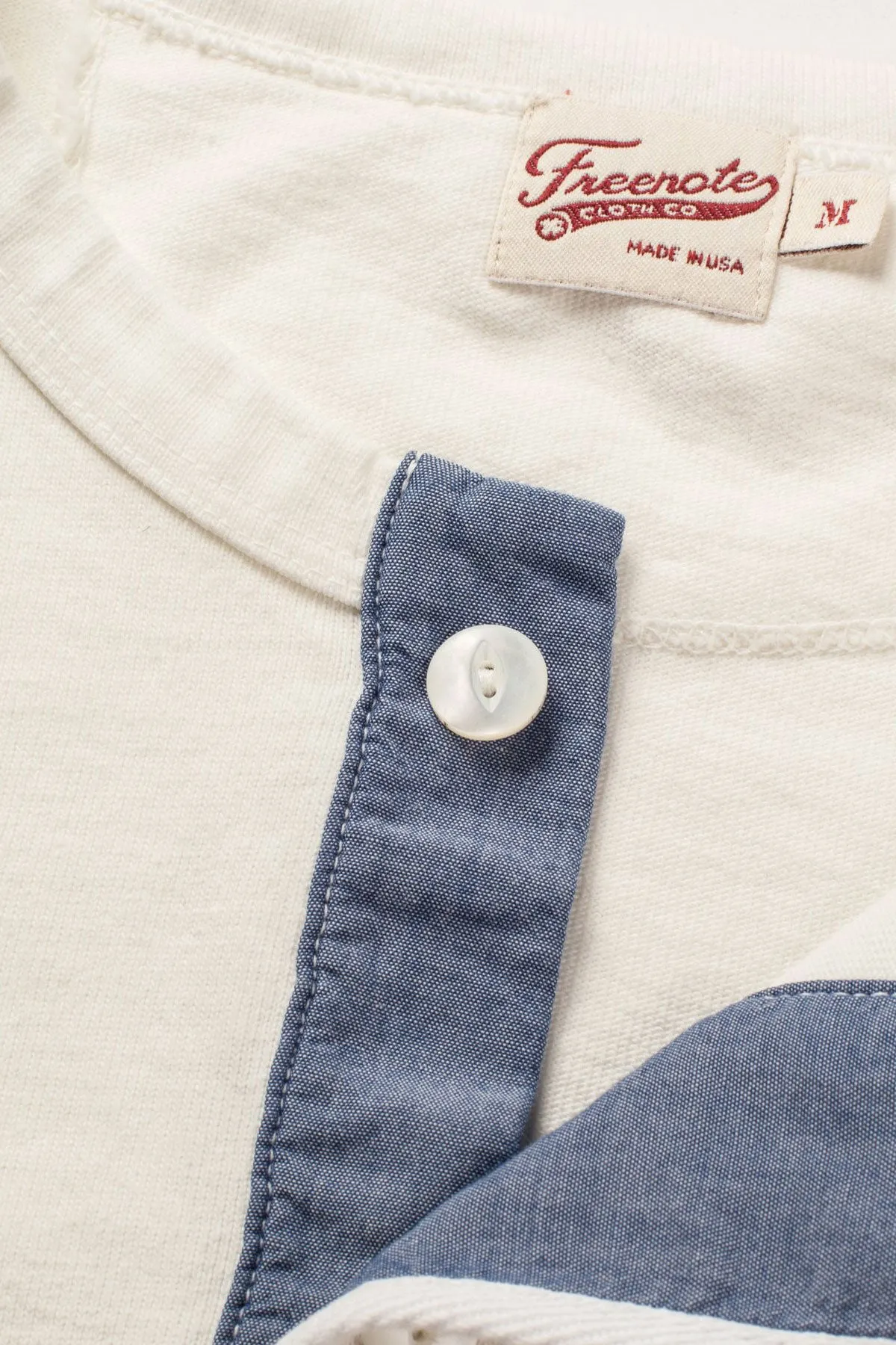 Freenote Cloth - 13 Ounce Henley - L/S White