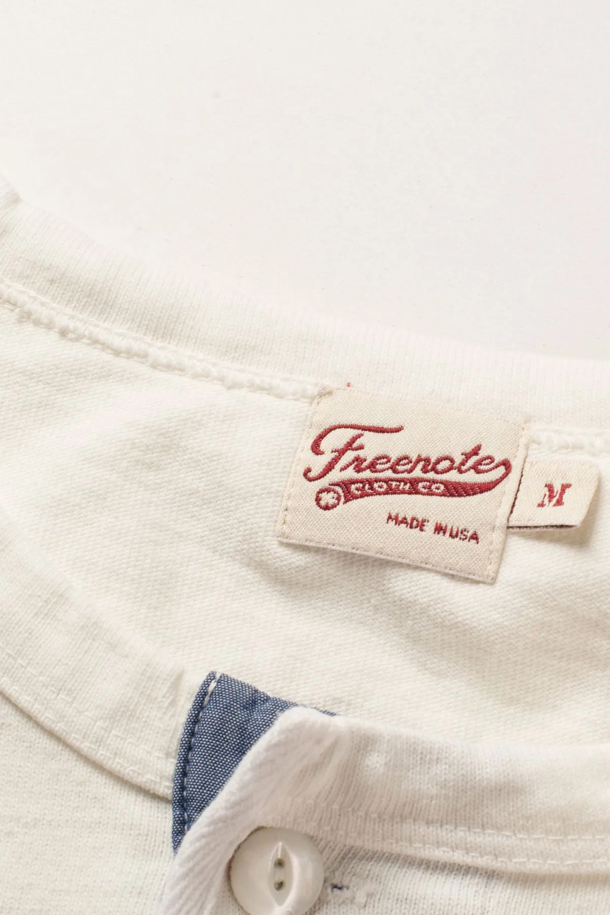 Freenote Cloth - 13 Ounce Henley - L/S White