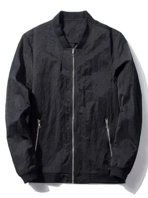 Fun Stand Collar Zip Pocket Bomber Jacket