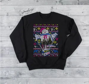 Ghostbuster's Stay Puft Marshmallow Man Ugly Christmas Sweatshirt
