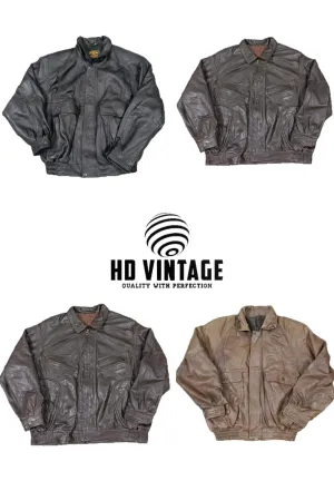 HD211 Men Vintage Premium Leather Bomber Jackets - 16 pcs