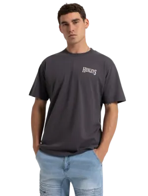 HENLEYS PANORAMIC T-SHIRT - MENS - COAL