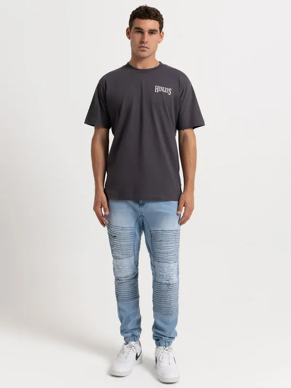 HENLEYS PANORAMIC T-SHIRT - MENS - COAL
