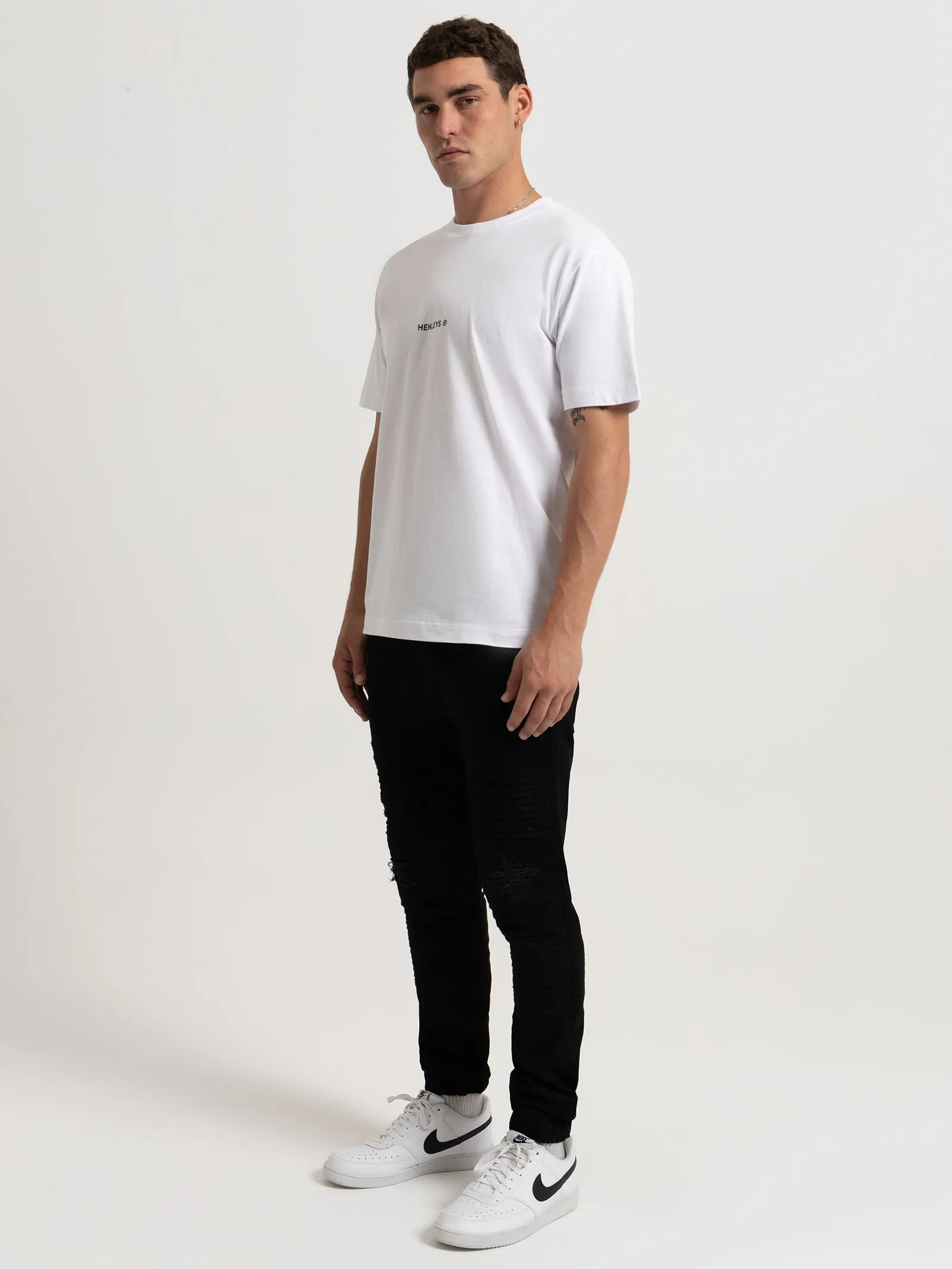 HENLEYS TEAM SPIRIT T-SHIRT - MENS -WHITE