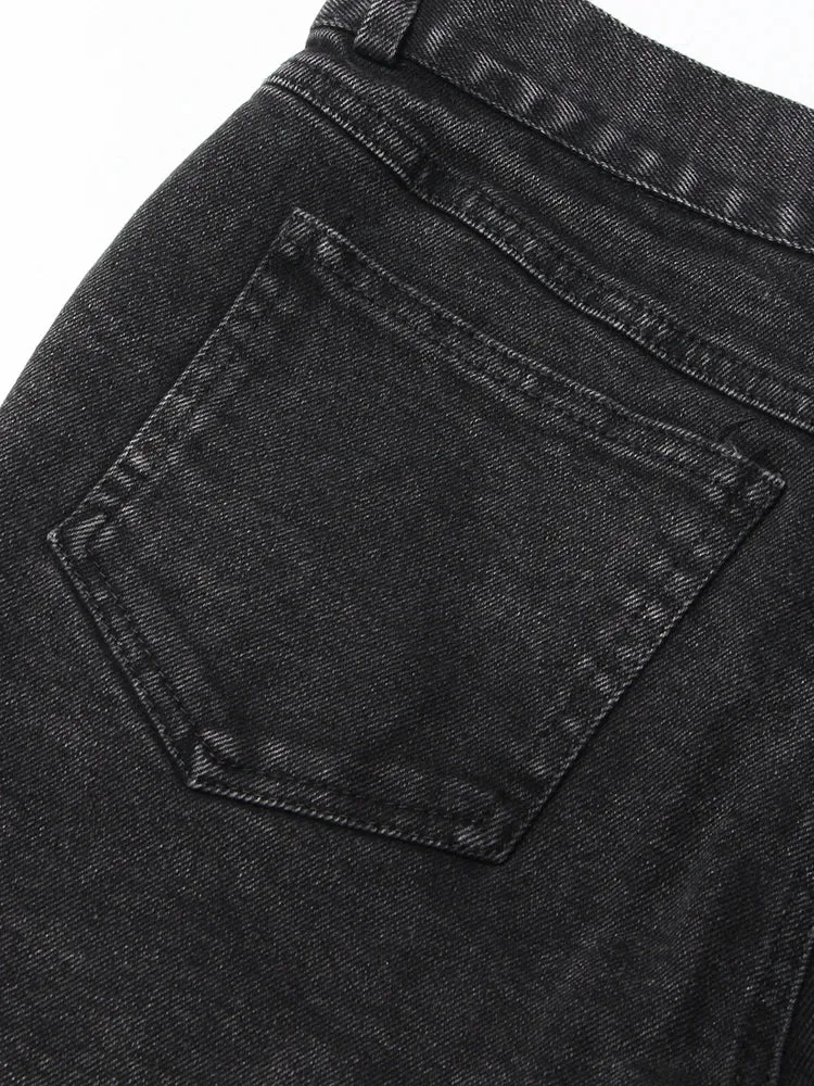 Hollow Out Deinm Shorts For Women High Waist Patchwork Button Zipper Casual Temperament Short Pants Female Fashion