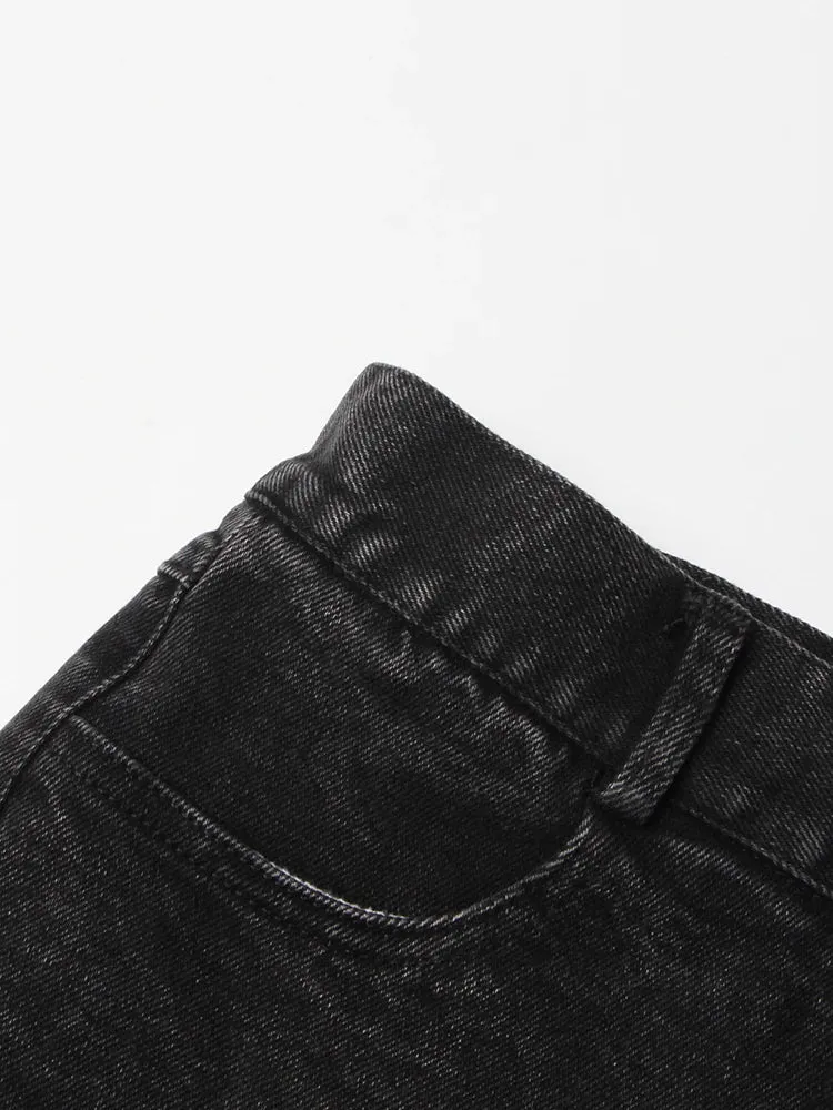 Hollow Out Deinm Shorts For Women High Waist Patchwork Button Zipper Casual Temperament Short Pants Female Fashion
