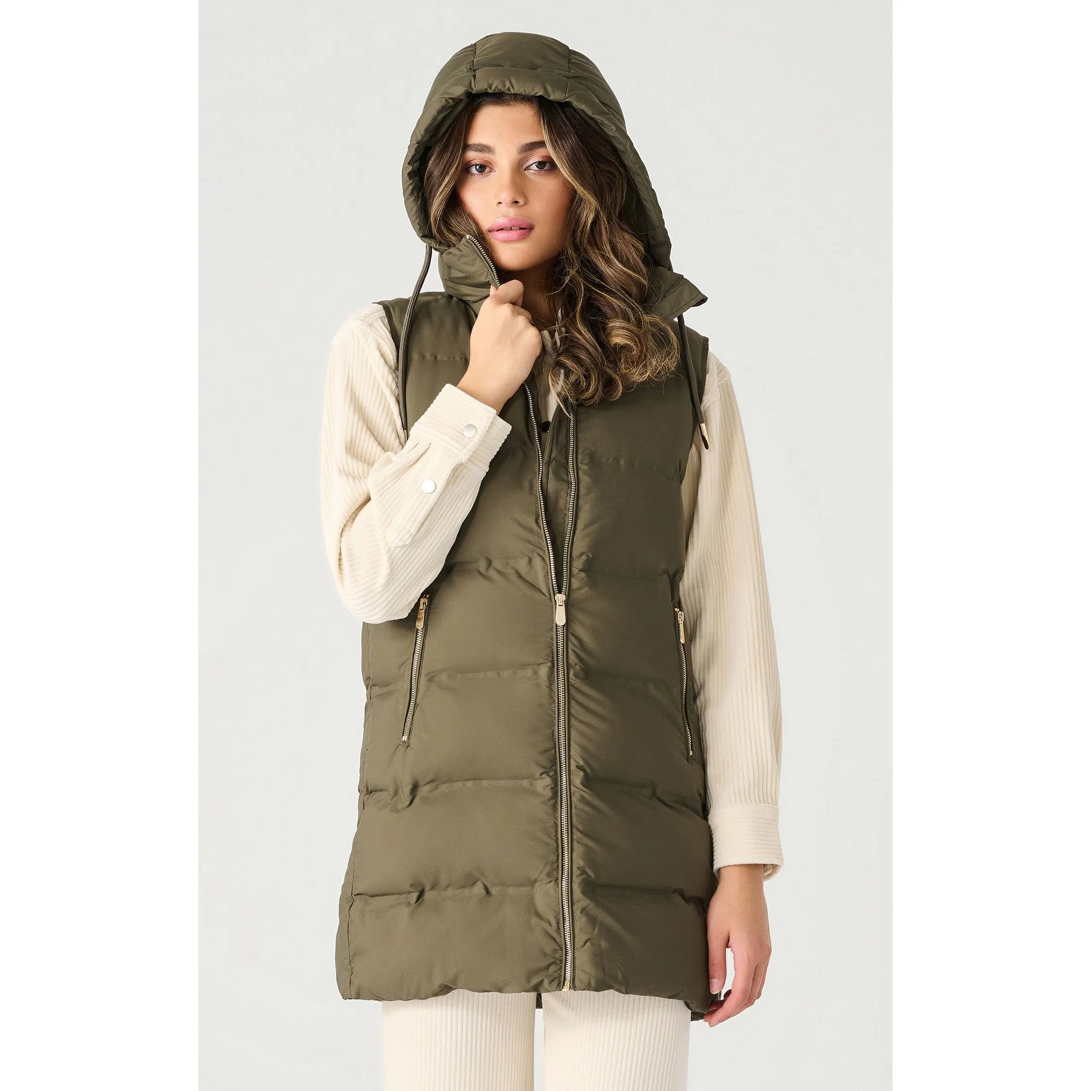HOODED PUFFER VEST