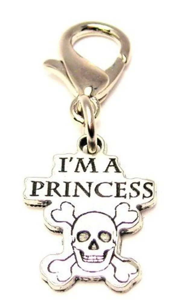 I'm A Princess Skull And Bones Zipper Pull