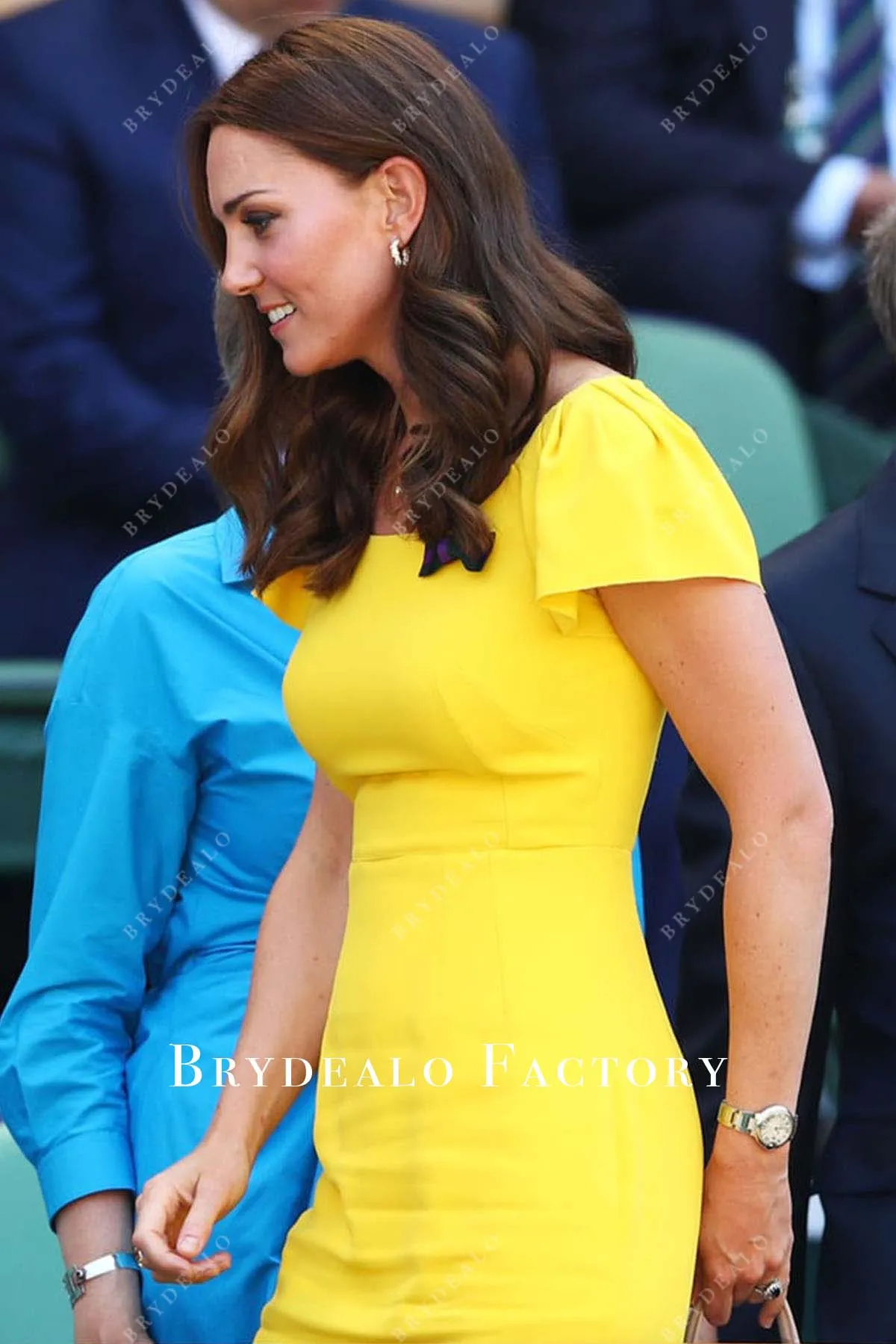 Kate Middleton Knee Length Yellow Dress Wimbledon Men’s Final 2018