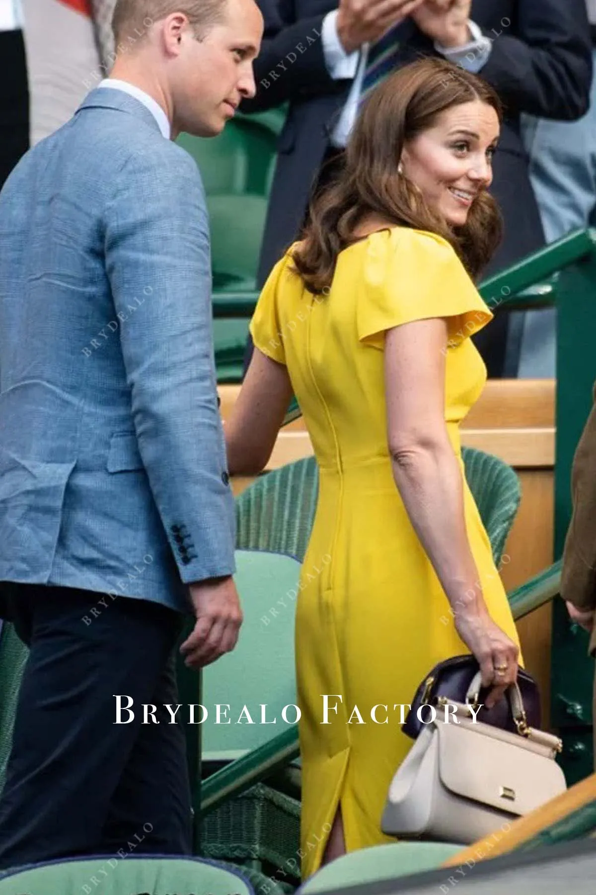 Kate Middleton Knee Length Yellow Dress Wimbledon Men’s Final 2018