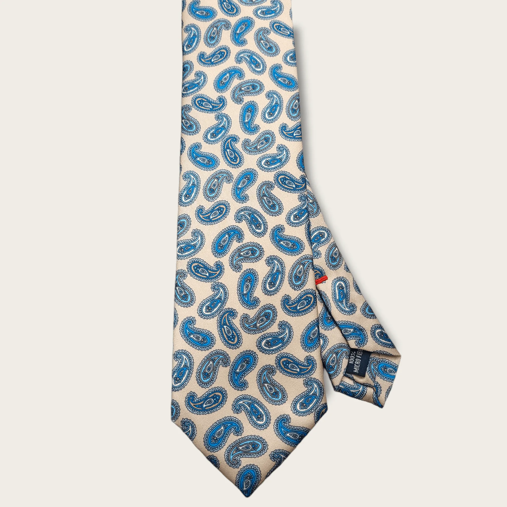Khaki Blue Paisley Tie