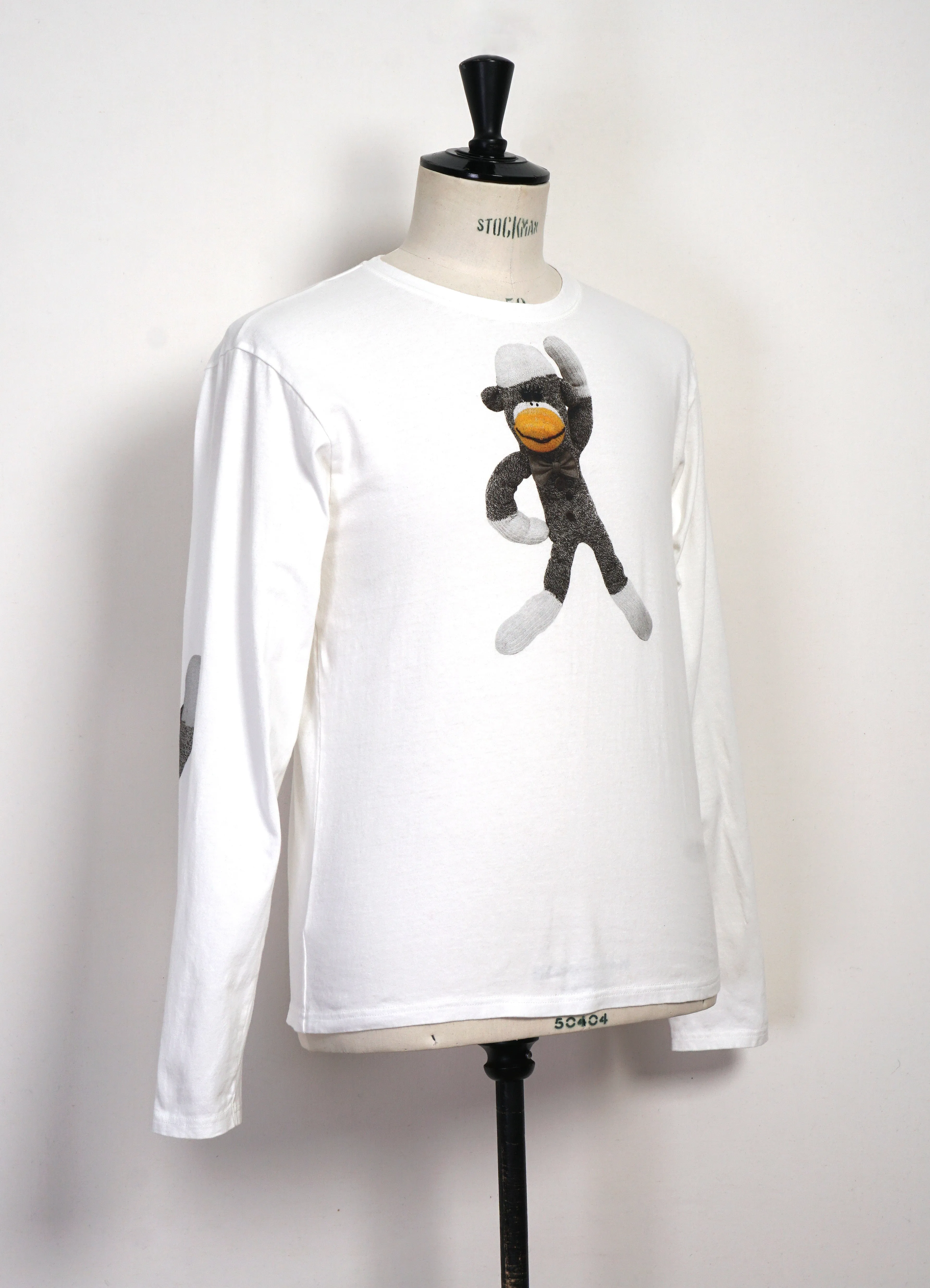 KINECHISAKU | 20/- Long Sleeve Jersey Crewneck | White