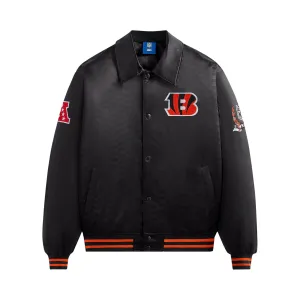 Kith For The NFL: Bengals Satin Bomber Jacket in Black