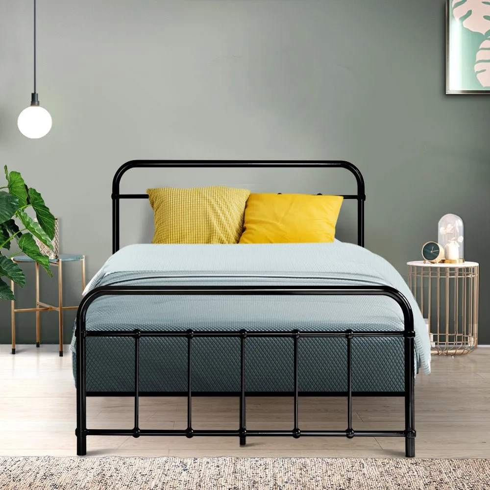 Leo Metal King Single Bed Frame Black