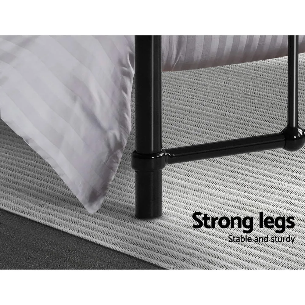 Leo Metal King Single Bed Frame Black