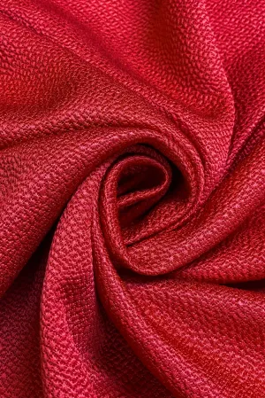 Lipstick Red Silk & Wool Hammered Satin