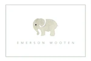 Little Elephant Calling Cards w Grey Border
