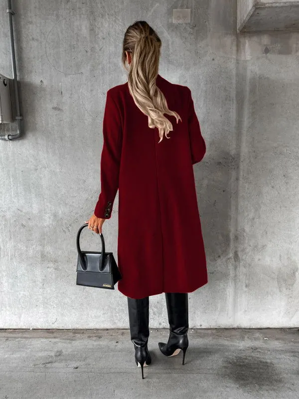 Long-sleeved Double-breasted Mid-Length Women's Trench Coats
