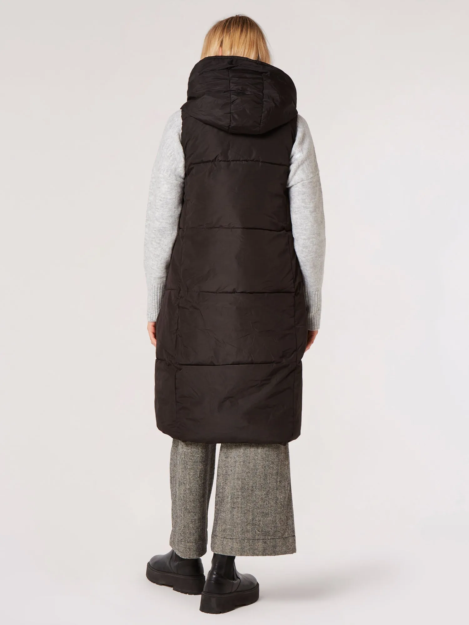 Longline Hooded Puffer Vest