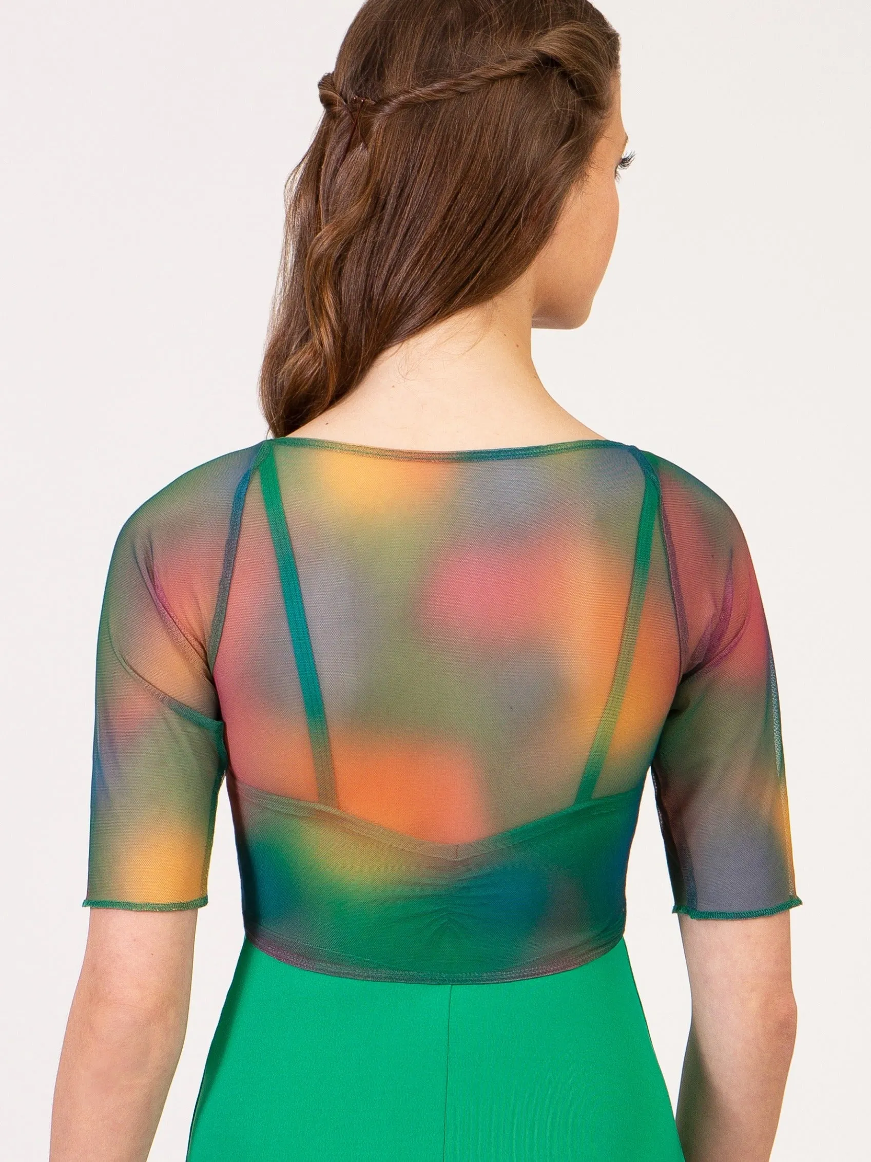 Mermaid Camisole Leotard with Sweetheart Half Sleeve Top